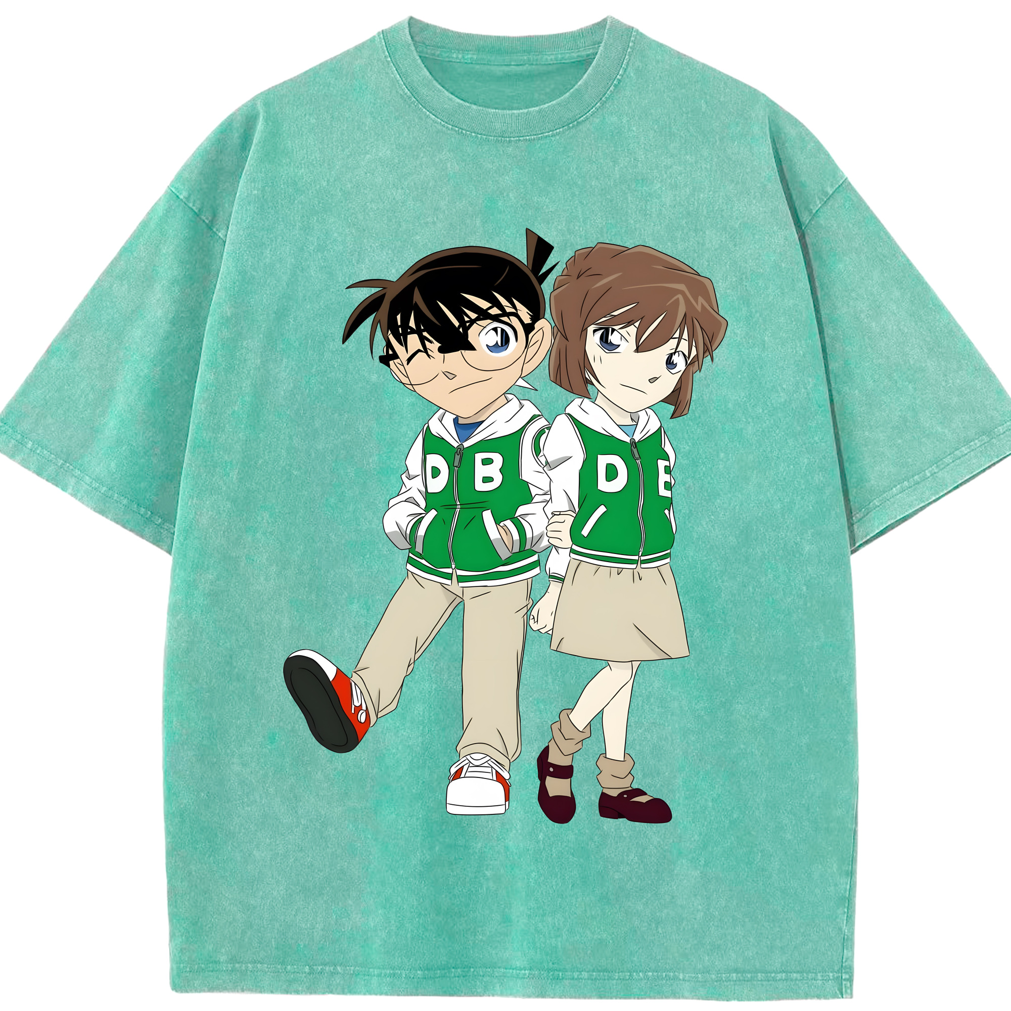（画像用） 名探偵コナン 江戸川 コナン Detective Conan Conan Edogawa 綿100% ヴィンテージ風 半袖Tシャツ（フロントプリント）